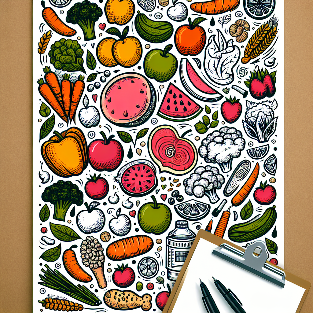 Poster Kreatif dengan Desain Makanan Sehat yang Mudah Digambar